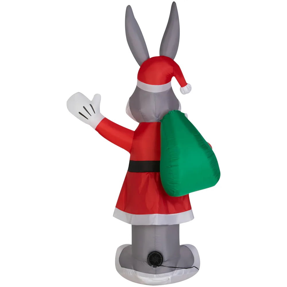 Gemmy Looney Tunes 6-FT Bugs Bunny in Santa Suit Christmas Inflatable