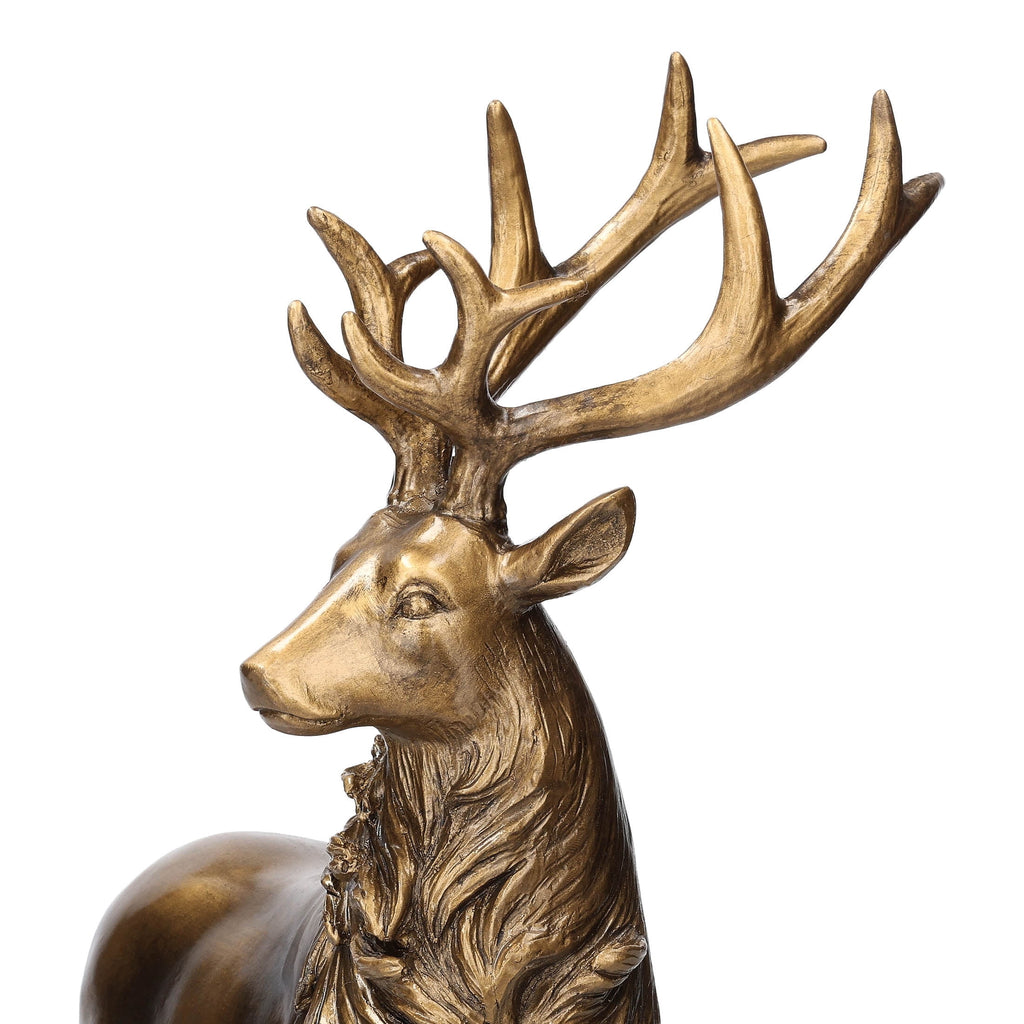 Standing Deer Christmas Decoration, Gold, 15.5", by Holiday Time