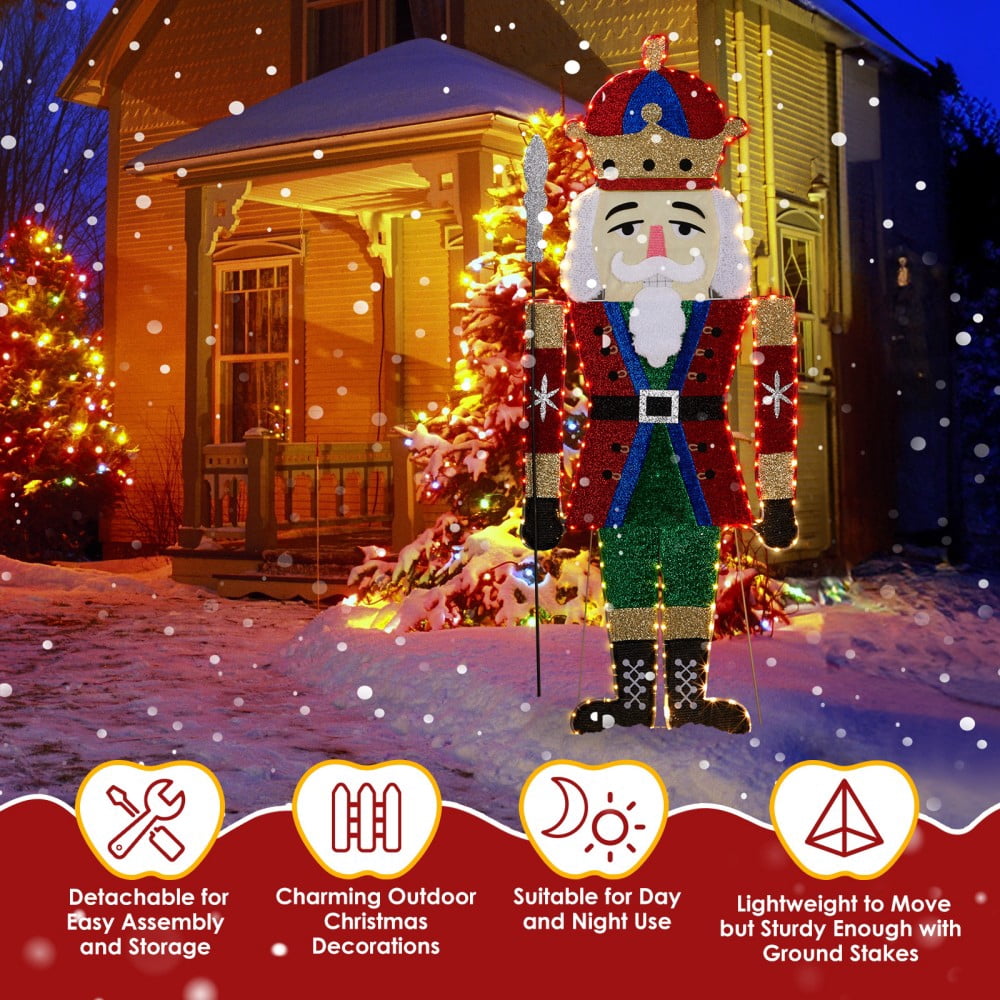JOY Letter Sign Decoration - Lighted Home Scene Yard Sign Decor with Warm White Light - Indoor Outdoor Christmas Display for Lawn Garden - 47.2in Tall