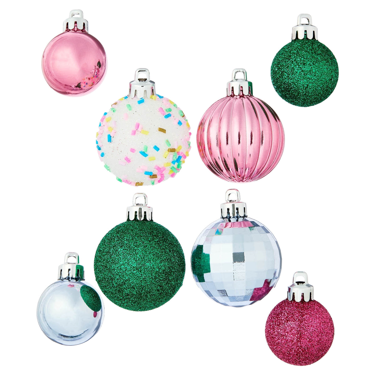 20-Count Red/Green/White Mini Ball Shatterproof Christmas Ornaments, by Holiday Time
