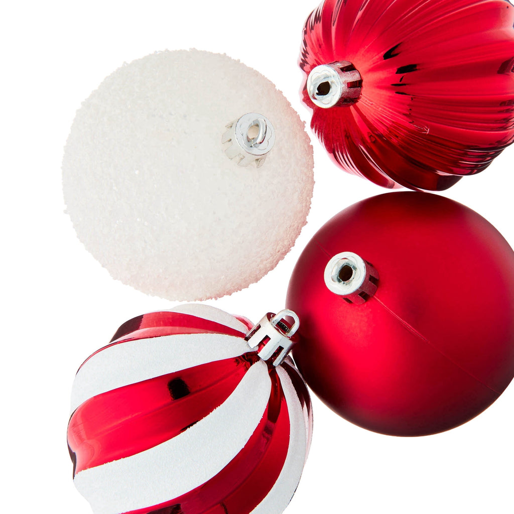 50-Count Red and White Ball Shatterproof Christmas Ornaments, 3", by Holiday Time