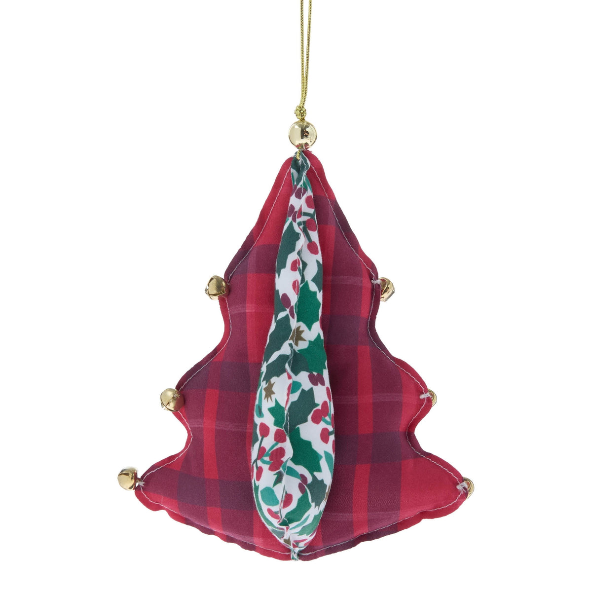 Red/White/Green Fabric Tree Christmas Ornament, 5.5", by Holiday Time