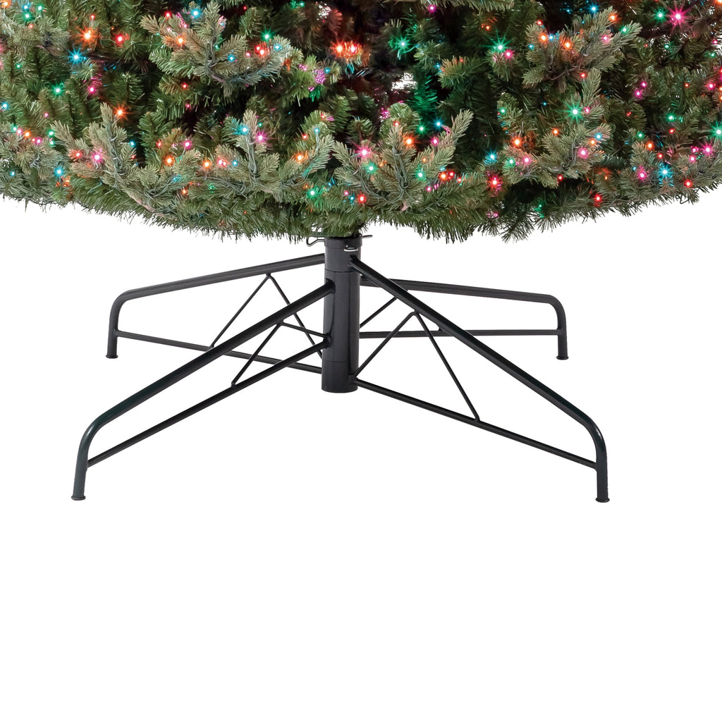 My Texas House 9' Pre-Lit Grand Spruce Green Artificial Christmas Tree with LumaDazzle Color-Changing Twinkle LED Lights, Quick Set, and Stand