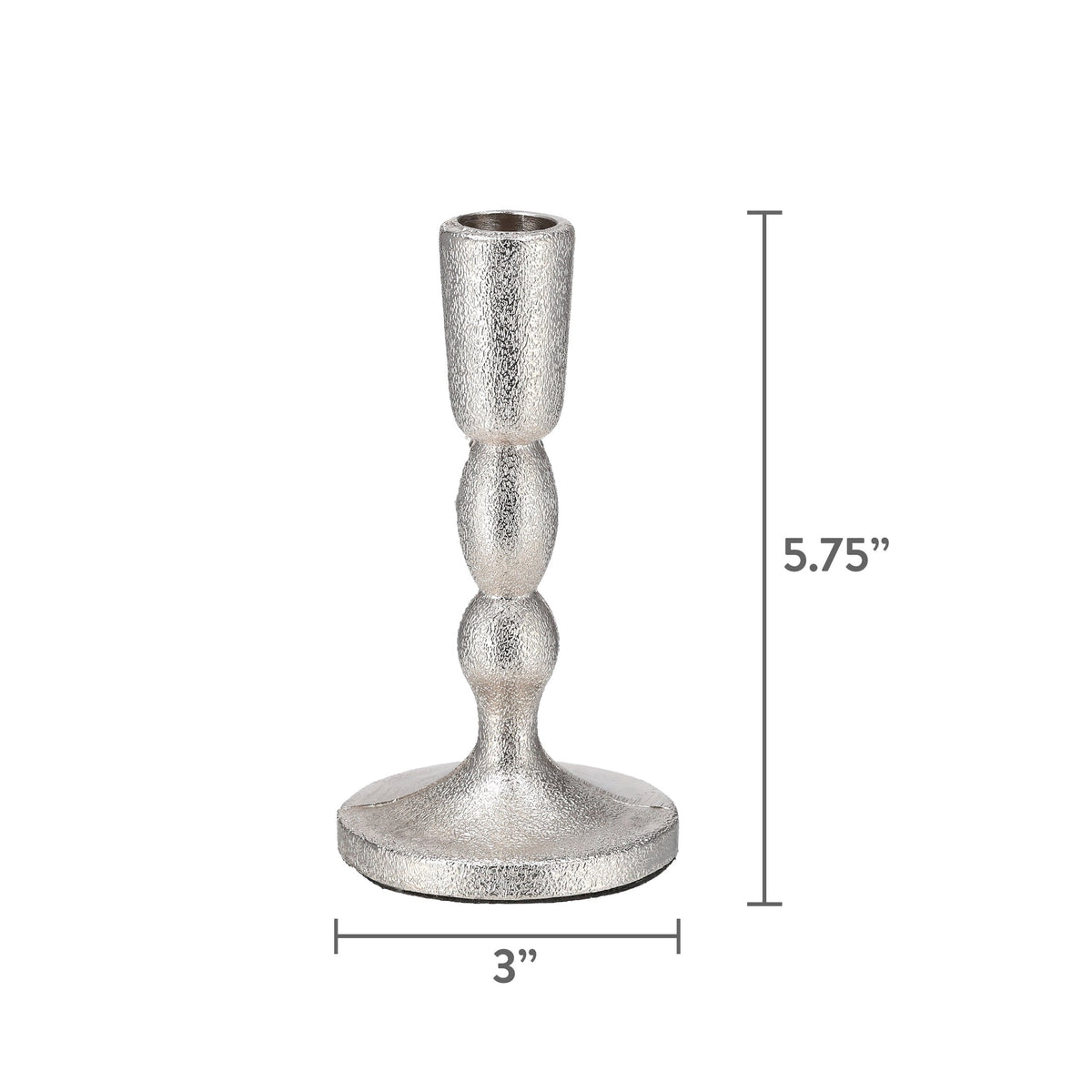 Silver Metal Christmas Taper Candle Holder, 5.8", by Holiday Time