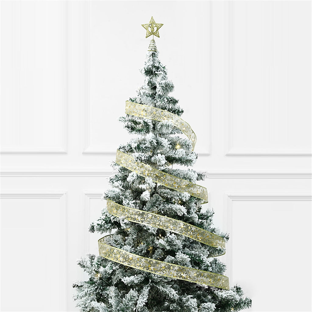 Christmas Tree Lights,Bouanq 6.5 FT 20 LED Ribbon Christmas Lights,Christmas Decorations Christmas Lights Tree Ornaments DIY Lace Bow LED Strip lights Decoration for Xmas Party Outdoor Hanging