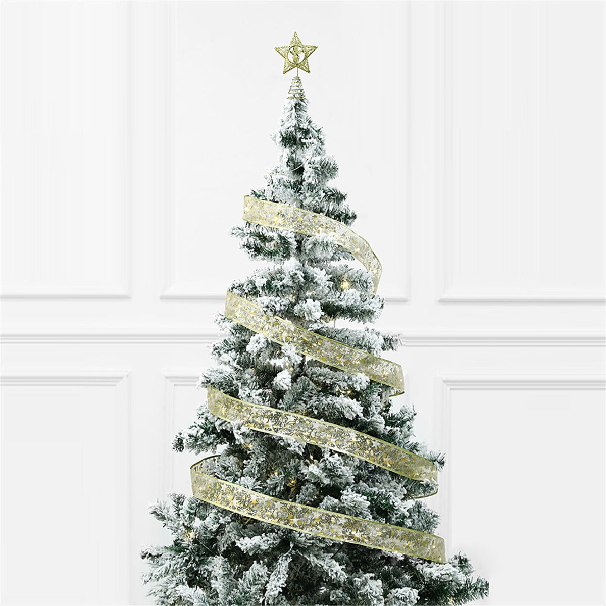 Christmas Tree Lights,Bouanq 6.5 FT 20 LED Ribbon Christmas Lights,Christmas Decorations Christmas Lights Tree Ornaments DIY Lace Bow LED Strip lights Decoration for Xmas Party Outdoor Hanging
