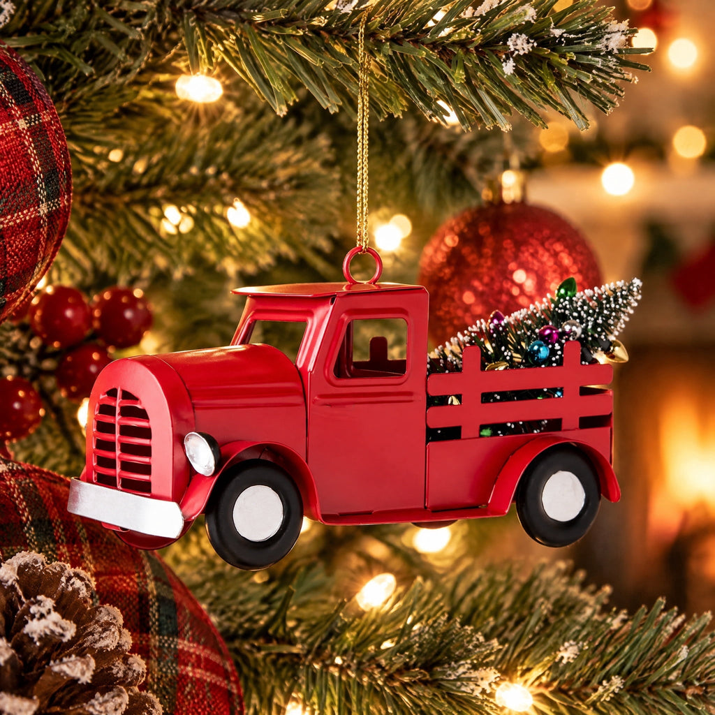 Red Truck Christmas Ornament, 3.5", by Holiday Time