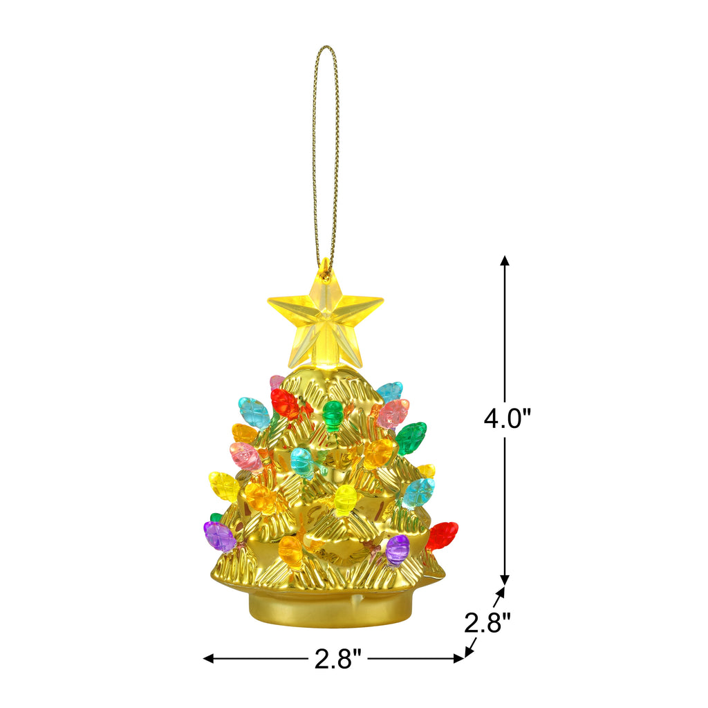 Mr. Christmas Nostalgic Ceramic Tree Ornaments - Green, Set of 3