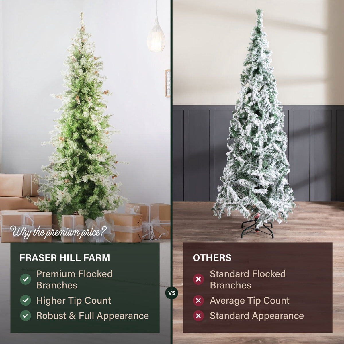 Fraser Hill Farm 9-Ft. Buffalo Fir Slim Artificial Christmas Tree, FFBF090-0SN