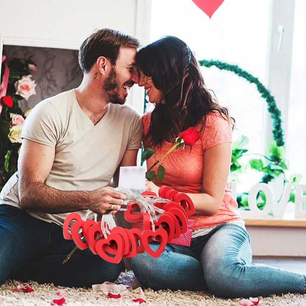 XGFHYJEH 5ft Valentines Day Decorations, Valentines Day Lights, Valentines String Lights, Valentine's Day Decor, Heart String Lights, Battery Operated
