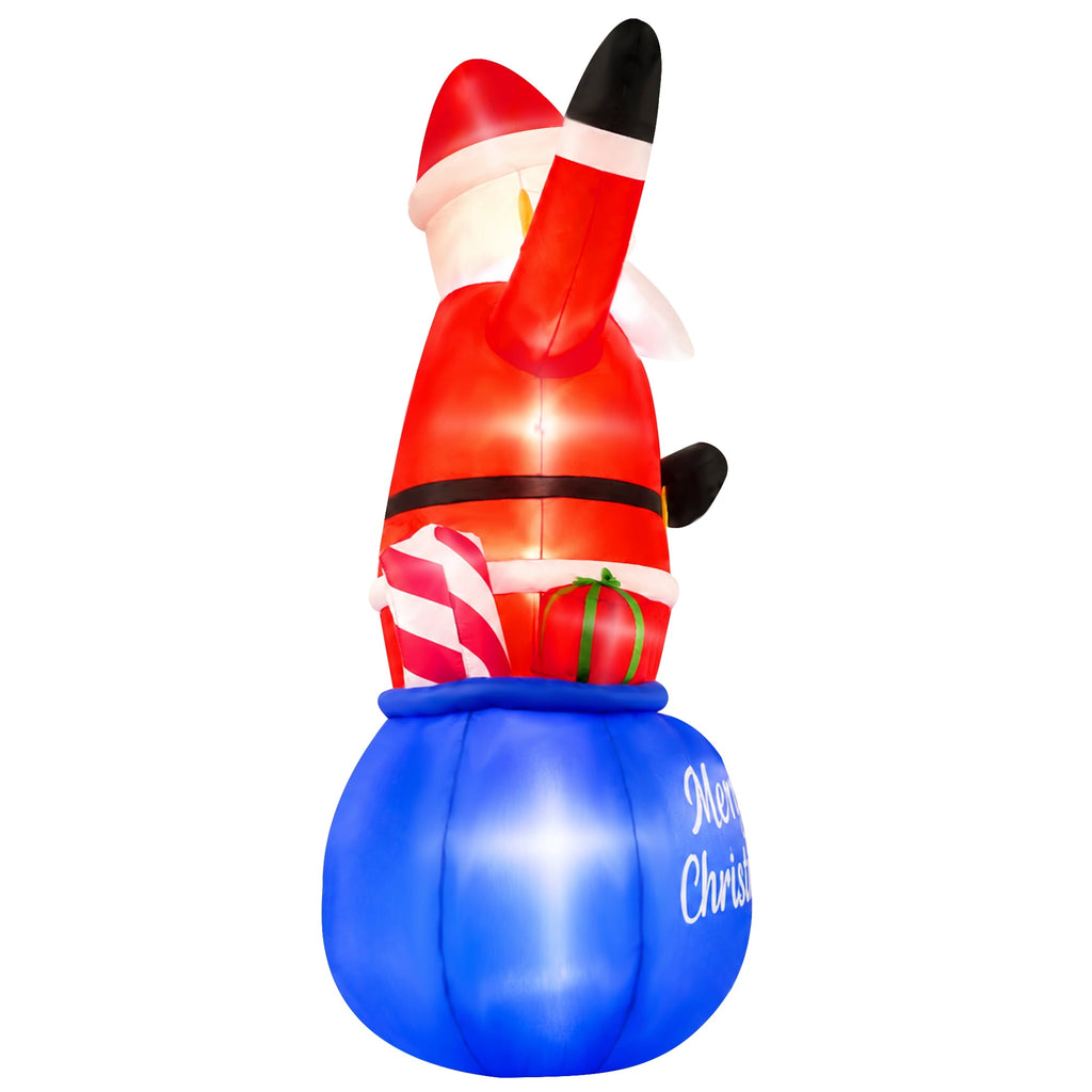 Yexmas 8FT Christmas Inflatable Santa Claus Outdoor Decorations,Blow Up Santa Claus with Gifts Bag, Built-in Brilliant LED Lights Xmas Inflatables Yard Decor