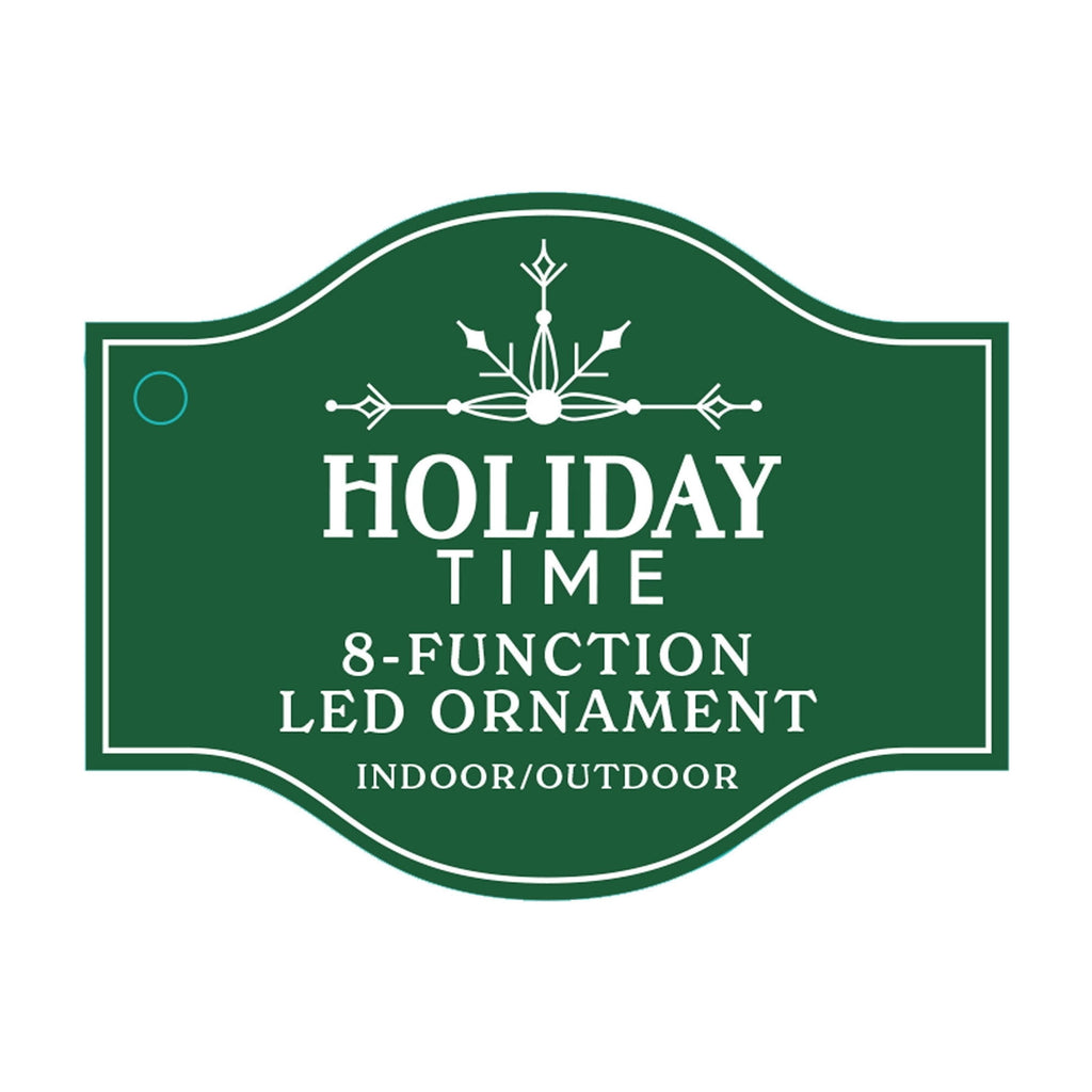 Indoor/Outdoor LED 8-Function Shatterproof Christmas Ornament Decoration with 100 LED Lights, Red, 11.8", by Holiday Time