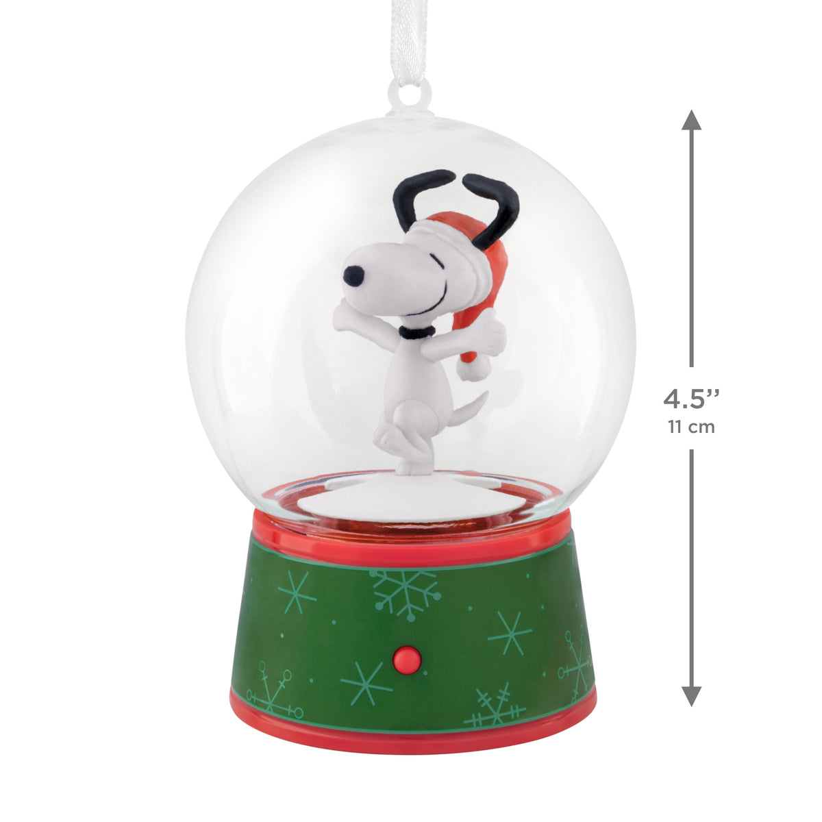 Hallmark Christmas Ornament (Snoopy Musical Snow Globe Motion), 1 Count