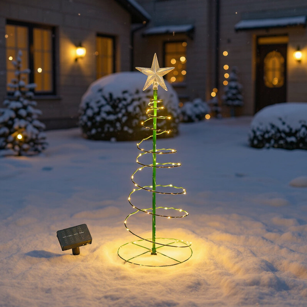 AuroraX Christmas Tree Christmas Decorations DIY 8 Lighting Modes Solar Waterproof Lighted Holiday Yard Stakes Indoor Outdoor Lights Patio Christmas Decorations