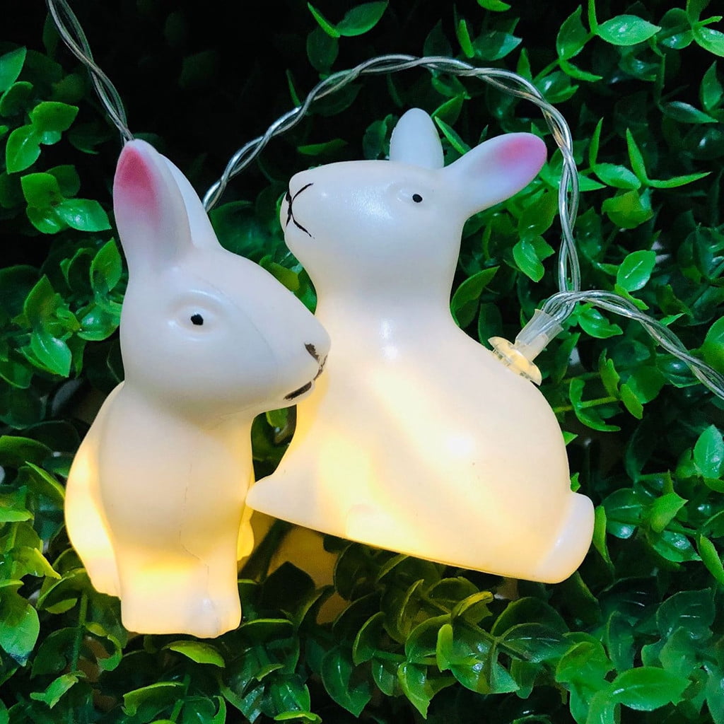 XGFHYJEH Easter Decoration, Bunny String Lights, Easter Lights Pastel, LED Easter Bunny Lights, Easter Decorations Indoors