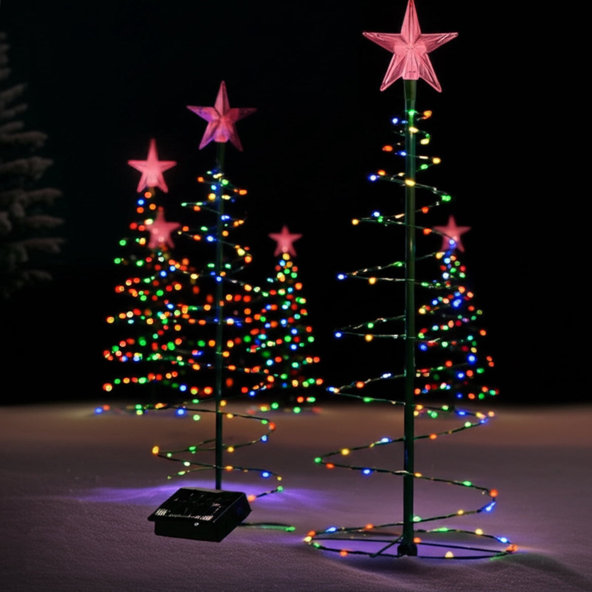 AuroraX Christmas Tree Christmas Decorations DIY 8 Lighting Modes Solar Waterproof Lighted Holiday Yard Stakes Indoor Outdoor Lights Patio Christmas Decorations