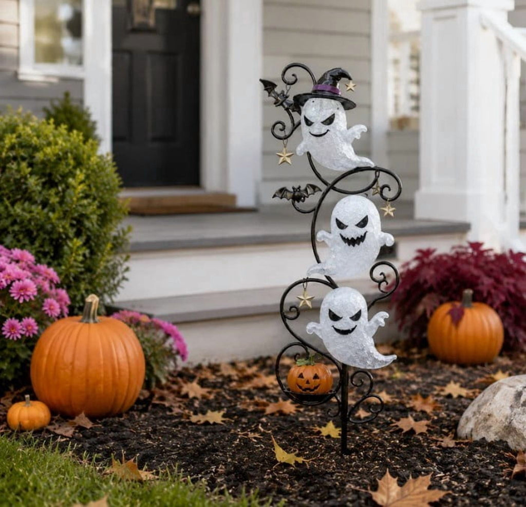 Stijggn Halloween Pumpkin Stake Solar Garden Lights, Waterproof Multi Branch Little Pumpkin Lantern Garden Stake Lights Outdoor Walkway Yard Garden Decoration