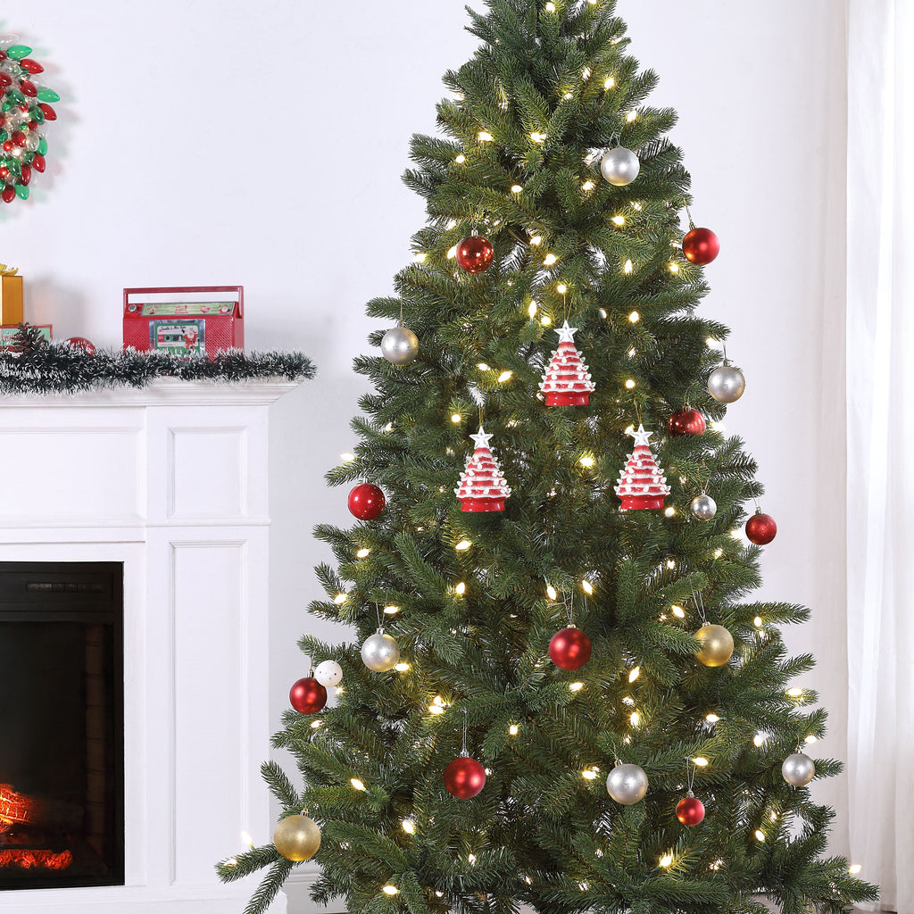 Mr. Christmas Nostalgic Ceramic Tree Ornaments - Green, Set of 3