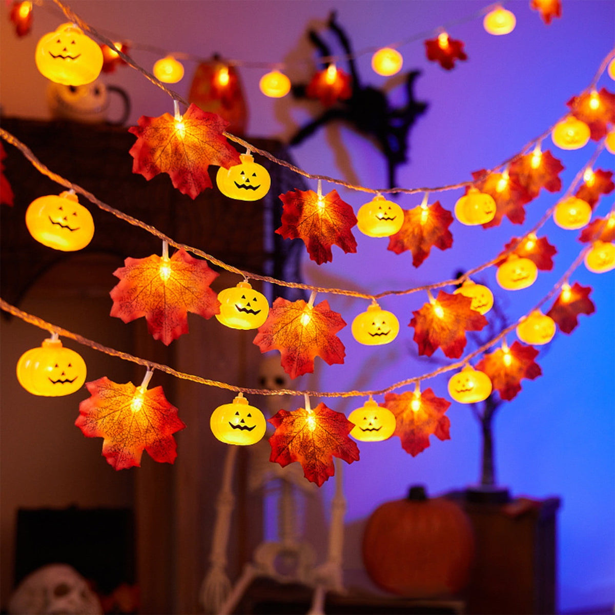 AZXY Halloween String Lights, Ghost Shaped White Halloween Lights, Indoor Outdoor Halloween Decor, Halloween Party Indoor Decor, Battery 5 FT Halloween Decorations, Stair Mantel Patio Halloween Decor