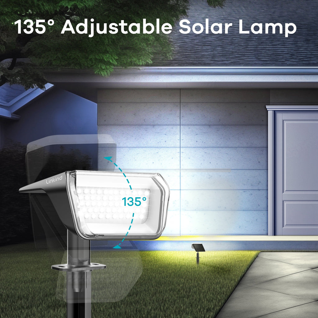 Linkind Halloween Solar Lights Outdoor, 50 LEDs IP67 Waterproof Solar Spotlights Outdoor, Color Changing Solar Landscape Lights for Patio, Garden, Pathway, Yard (6 Pack-Multicolor)