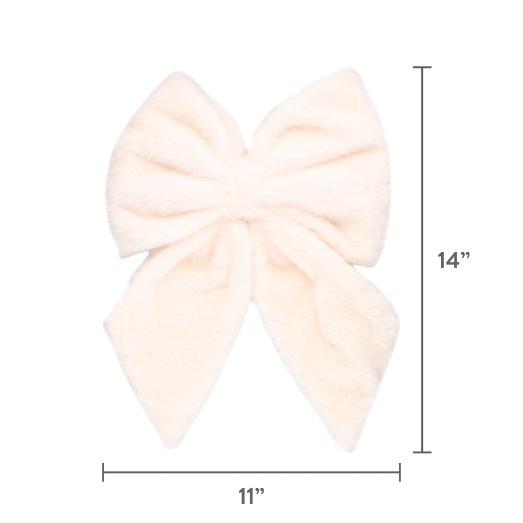 White Faux Fur Decorative Christmas Bow, 14", by Holiday Time