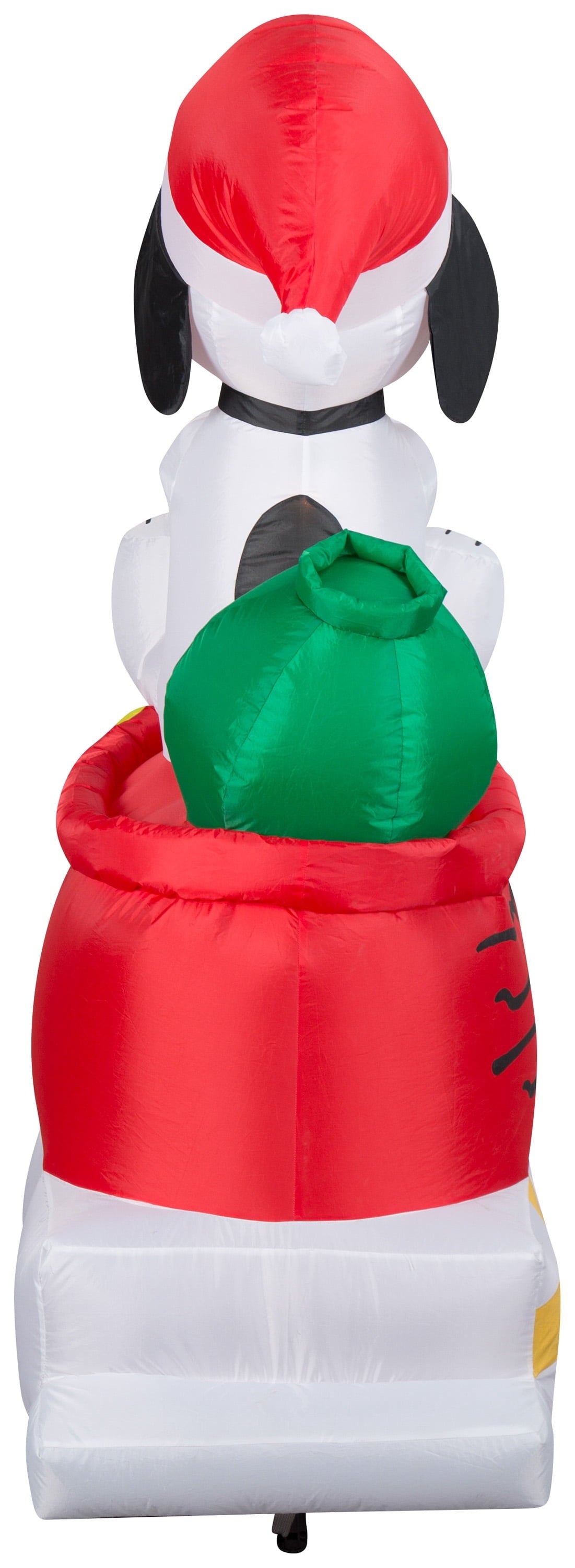Peanuts Airblown Inflatable Snoopy in Dog Bowl Sleigh w/Woodstocks Scene Peanuts, 5 ft Tall