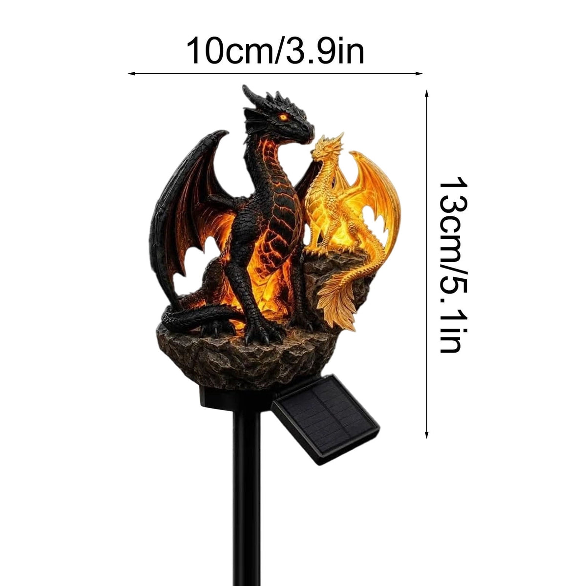 Clearance! Solar Garden Lights, 17 Inch Solar Dragon Stake Light Outdoor Waterproof, Mythical Dragon Statue with LED Glow for Patio Pathway, 1Pack
