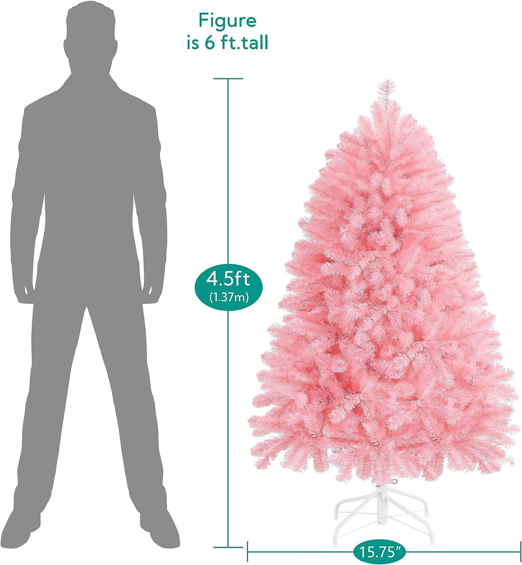Naomi Home 7.5ft Gold Christmas Tree with Lights, Unique Colored Christmas Tree Prelit with 1412 Branch Tips, 600 Warm Lights and Metal Stand, Aritificial Christmas Tree