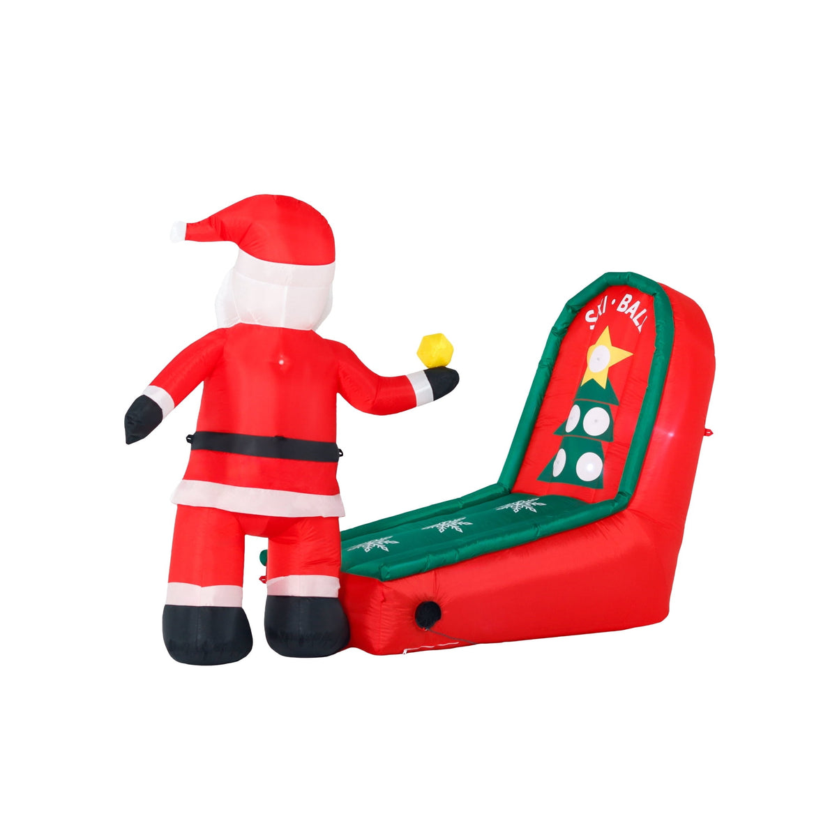 Multicolor Santa Ski Ball with Motion Lights Christmas Airblown Yard Inflatable, 8', by Holiday Time