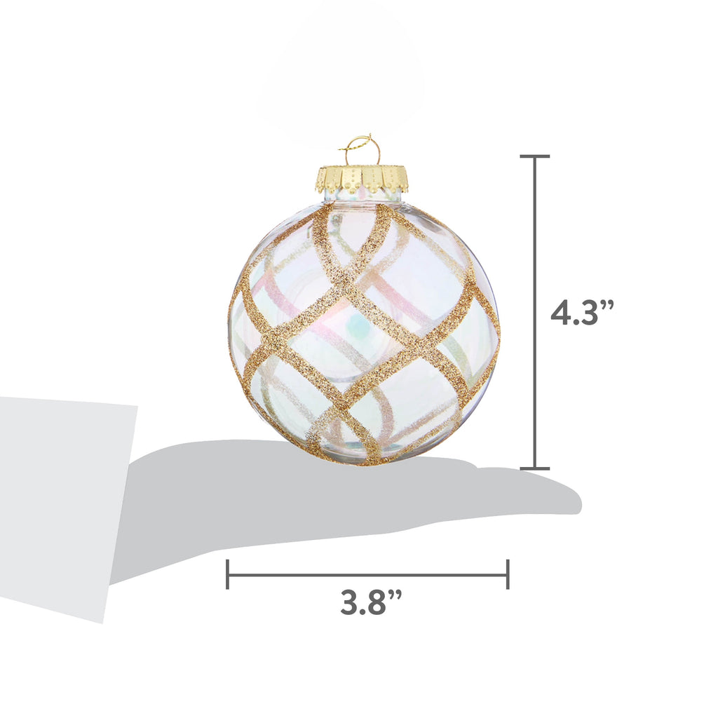 8-Count Gold and Iridescent Vintage-Style Shatterproof Christmas Ornaments, 4.3", by Holiday Time
