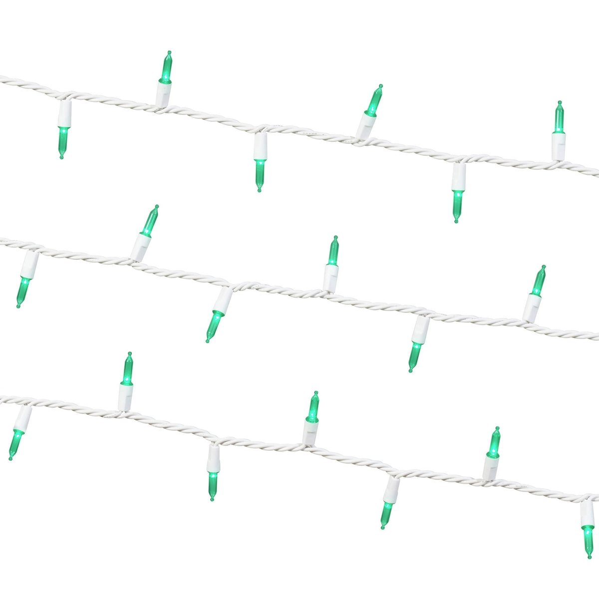 Indoor/Outdoor 100-Count LED Mini Christmas String Lights, Warm White, White Wire, 19.5', by Holiday Time