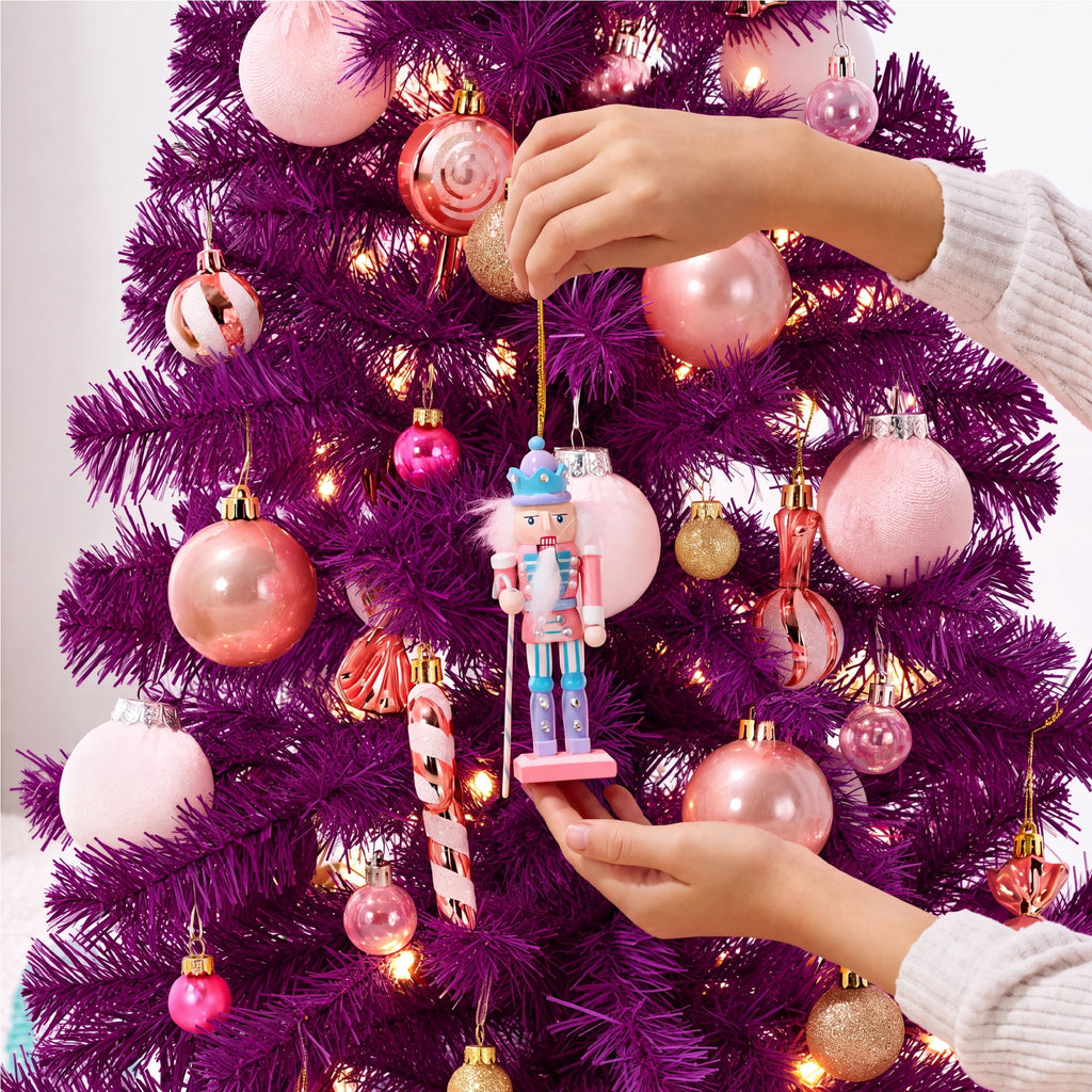 Best Choice Products 4ft Prelit Colored Christmas Tree, Artificial Tree Holiday Decor w/ 70 LED Lights - Baby Blue Tinsel