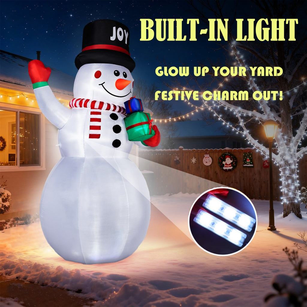 Tcbosik 12 FT Giant Christmas Inflatables Snowman Outdoor Yard Decorations, Blow up Snow Man with Black Hat, Built-in LED Light, Winter Outside Decor for Holiday Party Patio Garden Lawn