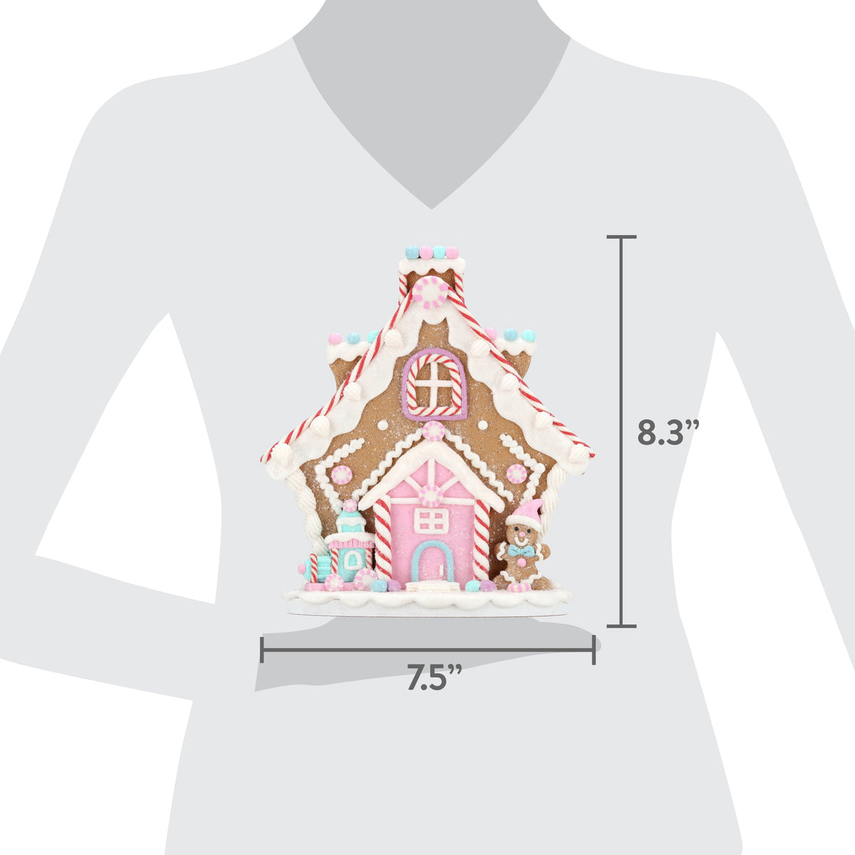Clay Dough Gingerbread House Christmas Decoration, Multicolor, 8.3", by Holiday Time