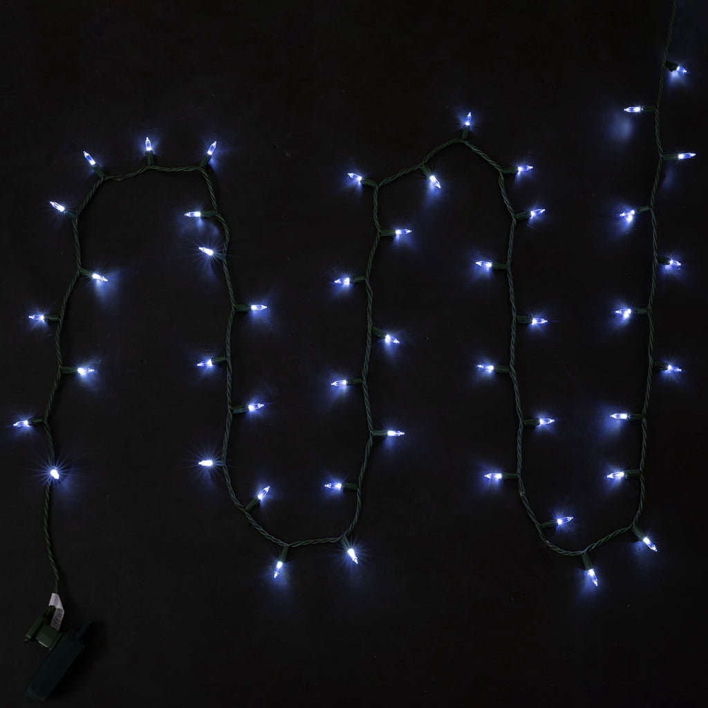 Indoor/Outdoor 50-Count LED Mini Christmas String Lights, Warm White, Green Wire, 10.2', by Holiday Time