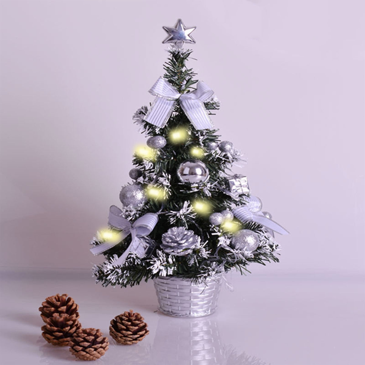 Mouliraty Tabletop Christmas Tree, Artificial Mini Xmas Tree Ornaments For Christmas New Year Table Top Decor Home Indoor Decoration Tree Decor Home Decoration