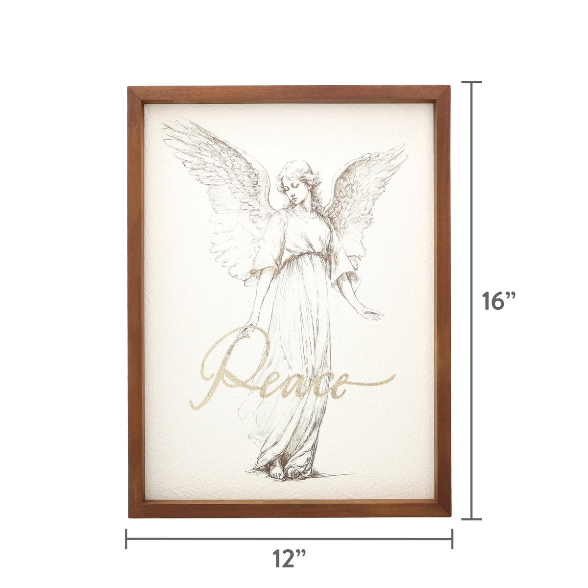 Angel of Peace Framed Christmas Wall Art, Multicolor, 12" x 16", by Holiday Time