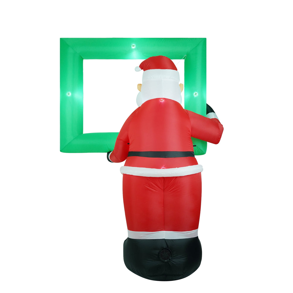 Yexmas 7FT Christmas Inflatable Santa Claus with Photo Frame, Blow Up Santa Claus Xmas Decorations for Outdoor Indoor, Built-in LED Light for Yard Gardern Lawn