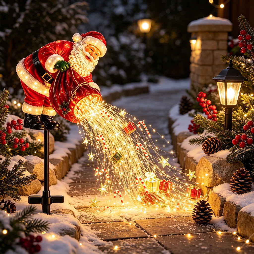 Luckky Christmas Bell Cascade Solar Yard Light, 39.37 Inch Warm White Cascading Bell Garden Stake Light, Solar‑Powered Outdoor Christmas Decor for Lawn, Garden, Pathway & Front Yard, 1 Pack