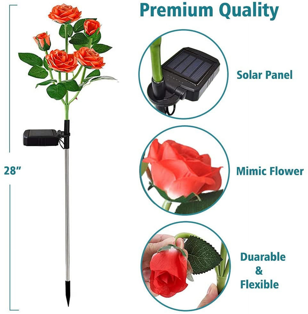 Qishi Solar Red 1.2 V LED Landscape and Walkway Light (2 Pack)