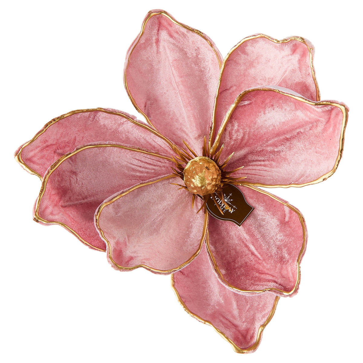 Deluxe Pink and Gold Magnolia Christmas Clip Ornament, 8.5", by Holiday Time