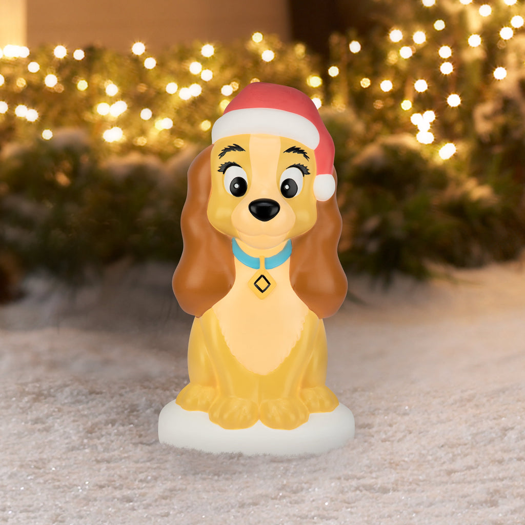 Disney Outdoor Christmas Lighted Blow Mold Lady Figure from Lady and the Tramp, 22 in