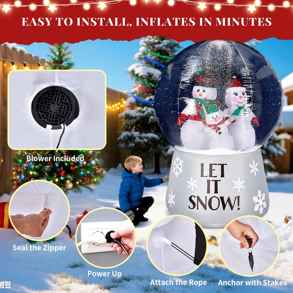 Tcbosik 12 FT Giant Christmas Inflatables Snowman Outdoor Yard Decorations, Blow up Snow Man with Black Hat, Built-in LED Light, Winter Outside Decor for Holiday Party Patio Garden Lawn