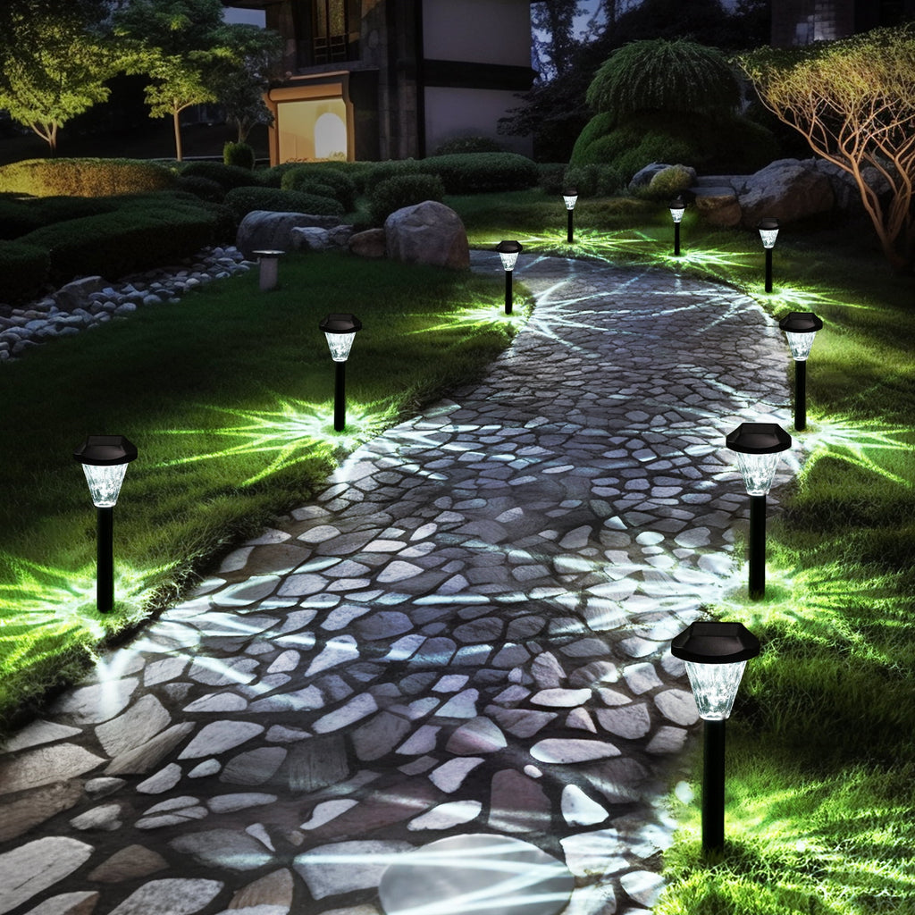Gigalumi Solar Landscape Lights Contemporary Waterproof Cold White 10-Pack