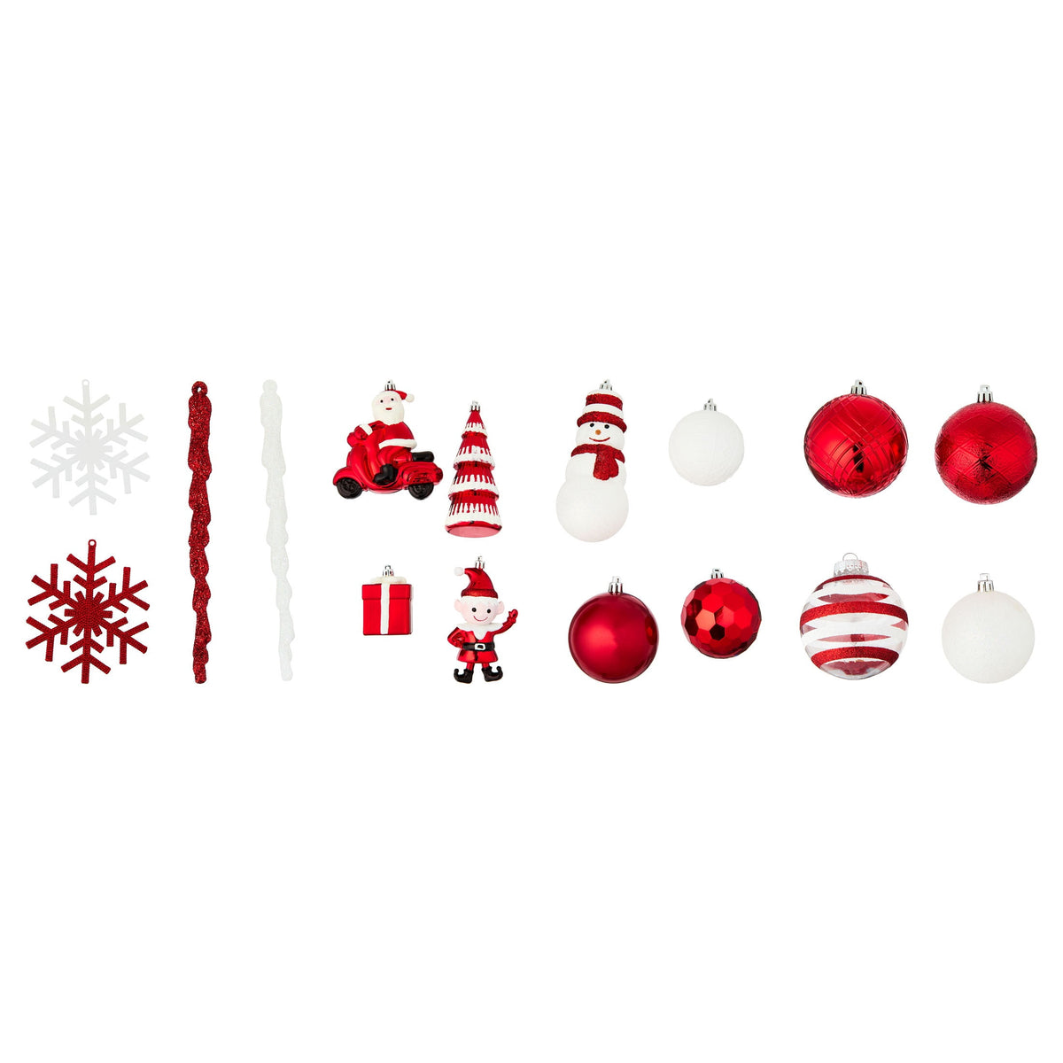 70-Count Red and White Shatterproof Christmas Ornaments, by Holiday Time