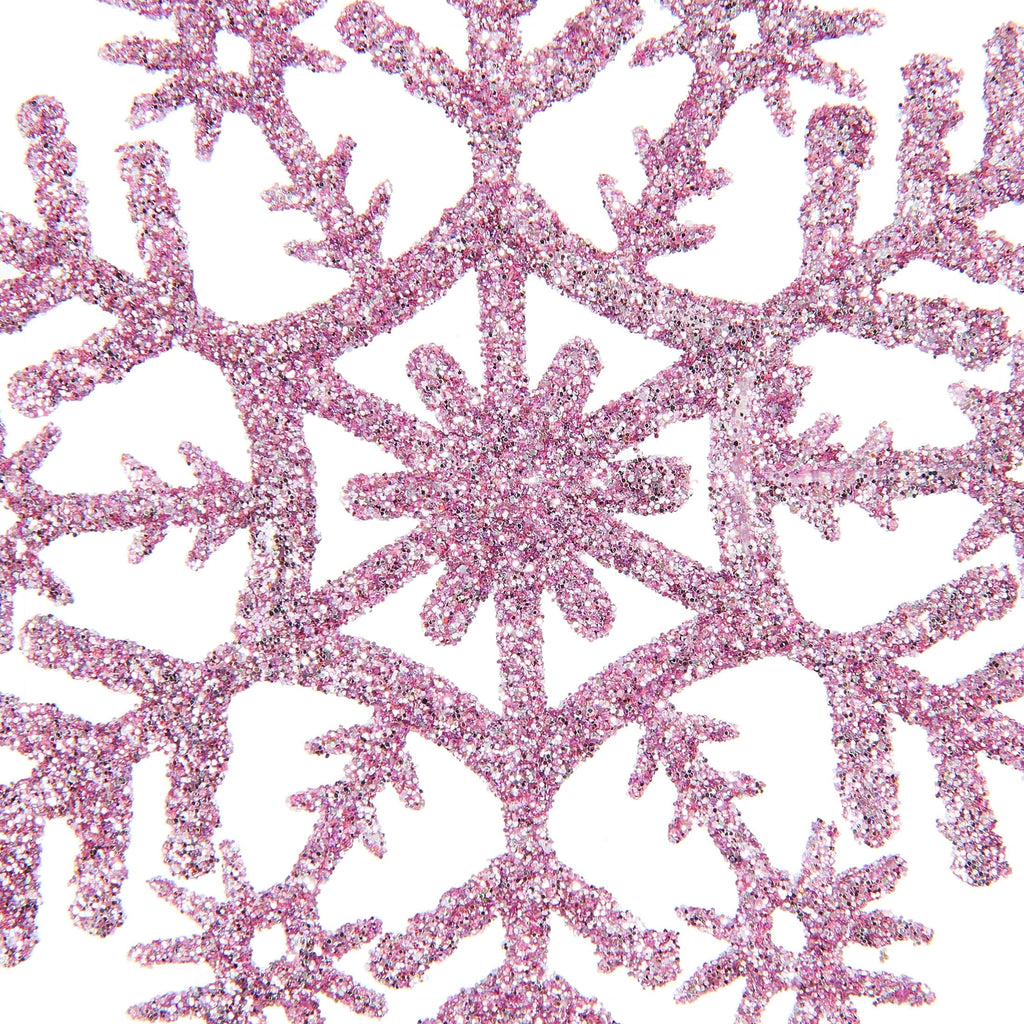 20-Count Pink Glitter Snowflake Christmas Ornaments, 3.9", by Holiday Time