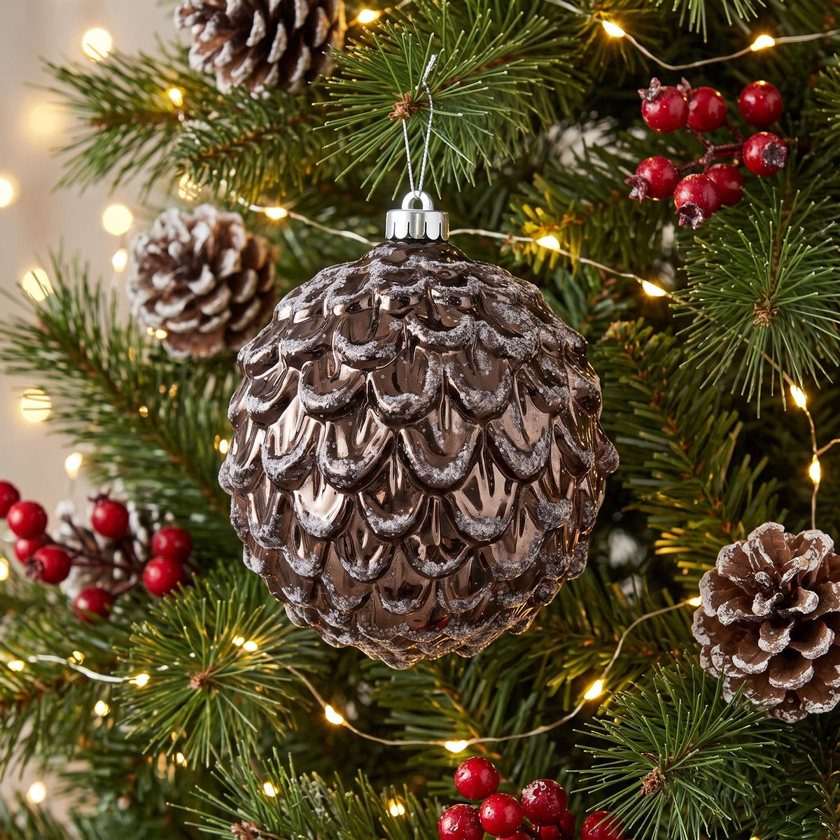 4-Count Champagne and Cream Ball Shatterproof Christmas Ornaments, 6", by Holiday Time
