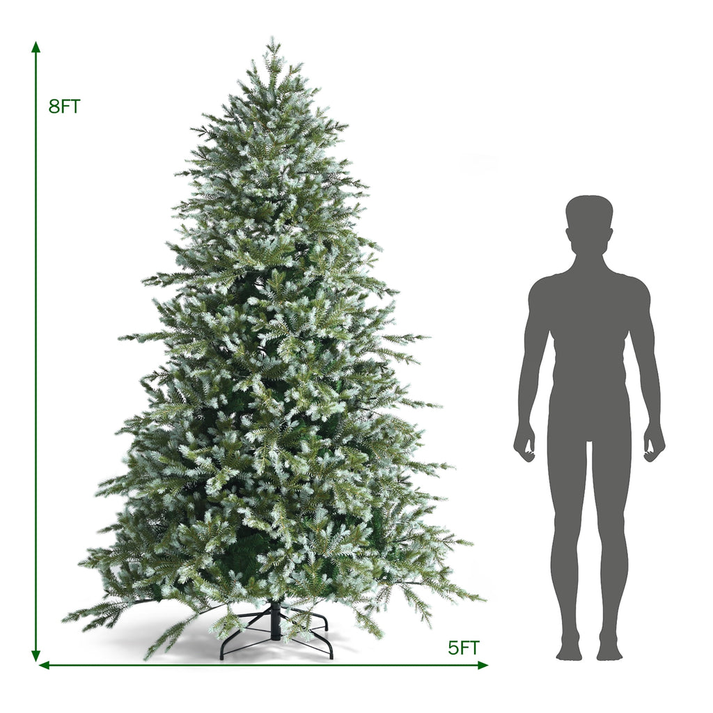 Costway 7ft Artificial Christmas Spruce Hinged Tree w/ 1260 Mixed PE & PVC Tips