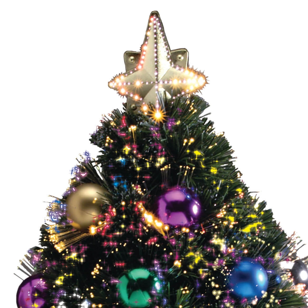 Northwoods Greenery Fiber Optic Christmas Tree with Ball Ornaments, 32-In. Tall