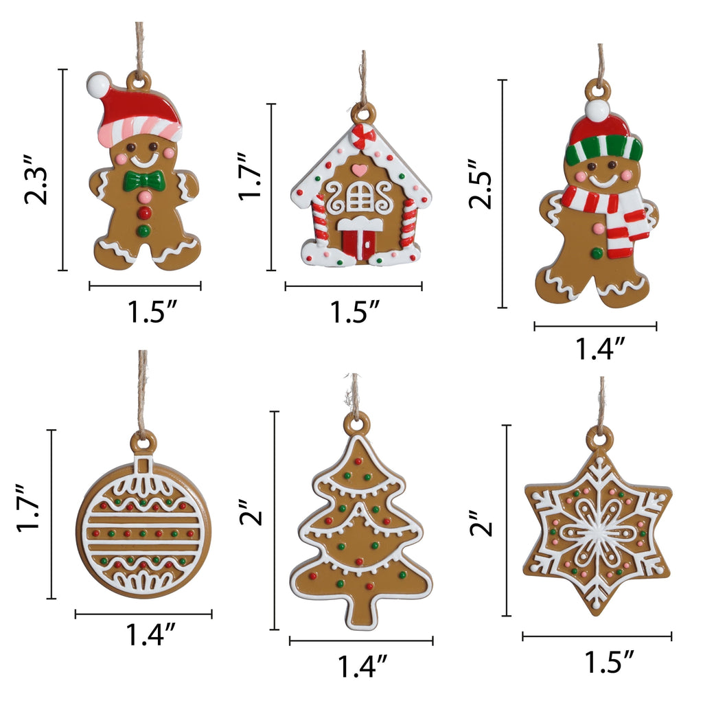 6-Count Multicolor Gingerbread Mini Christmas Ornaments, by Holiday Time